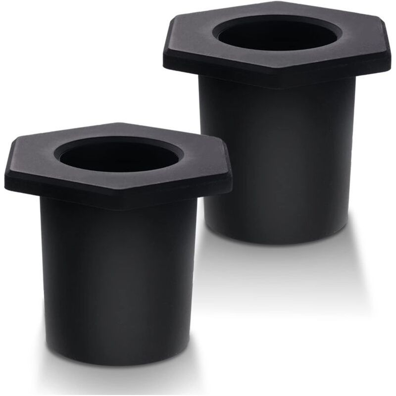 2 Stück Konische, Eckförmige Silikon-tischschirmlochringe, Balkonschirmzubehör Für 5-6,35 Cm Große Terrassentischlöcher, 3,8 Cm Poolschirmadapter (schwarz)