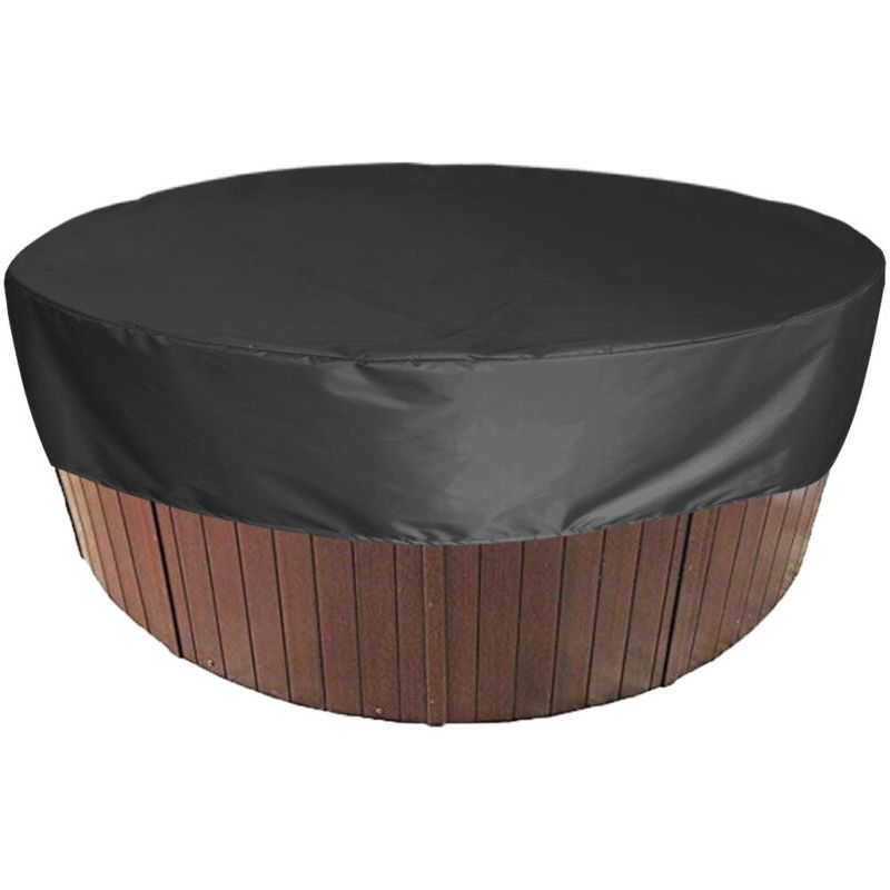 Runde Poolabdeckung, Solar-poolplane Für Schwimmbecken, Wasserdichte Schutzabdeckung Für Whirlpools Und Badewannen, 190t, Schwarz, 215 × 70 Cm