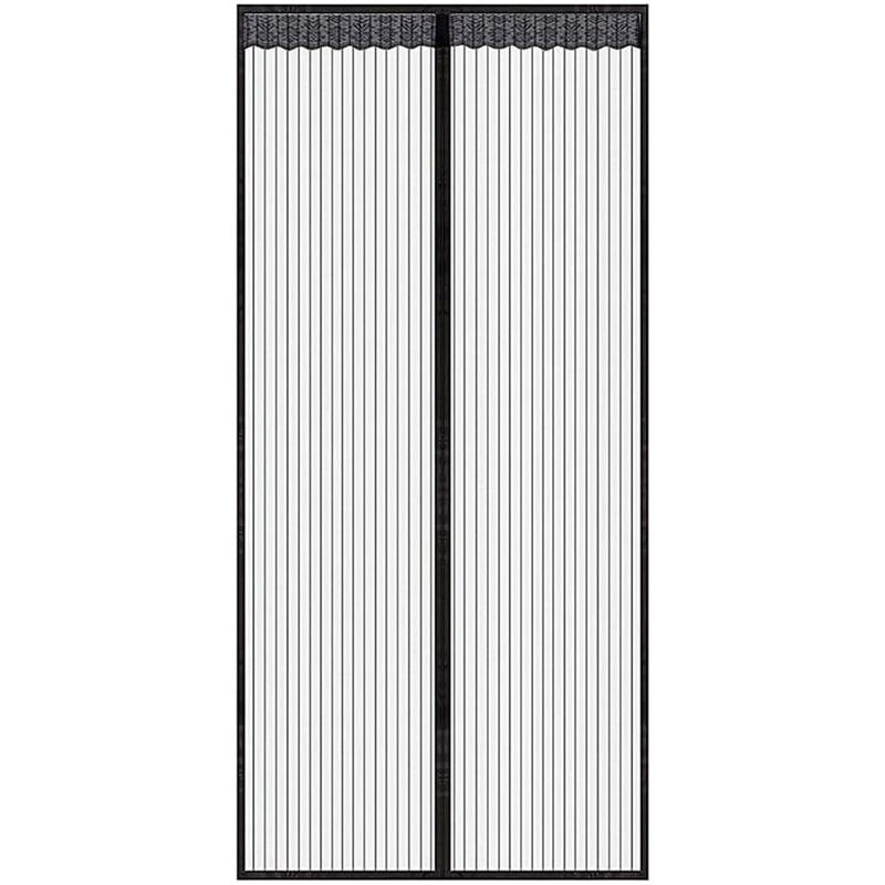 Magnetischer Moskitonetz-türvorhang – 120 X 210 Cm – Schwarz – Für Türen Und Fenster – Automatischer Schließmechanismus