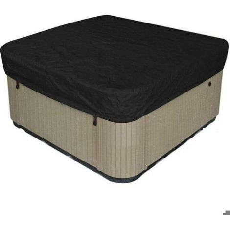 Quadratische Poolabdeckung 218 X 218 X 30 Cm, Wasserdichte Schwarze Solarabdeckung Mit Kordel Für Whirlpool Oder Pool