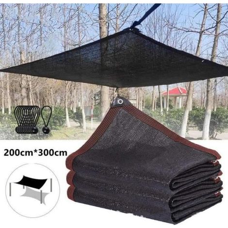 Sonnensegel – Rechteckig – 2 M X 3 M – Schwarz – Uv-schutz