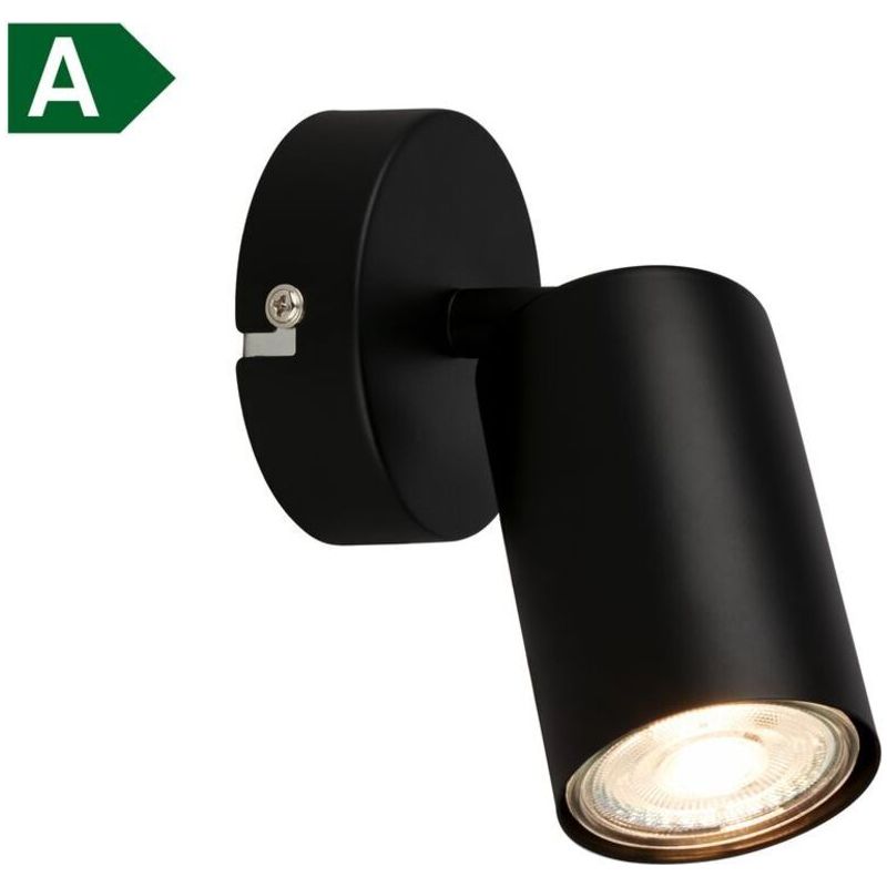 Led-wandleuchte Für Den Innenbereich, Energieeffizienzklasse A, Verstellbar, 50.000 Stunden Lebensdauer, Austauschbares Leuchtmittel, Schwarz, Ø 8 X 15,5 Cm