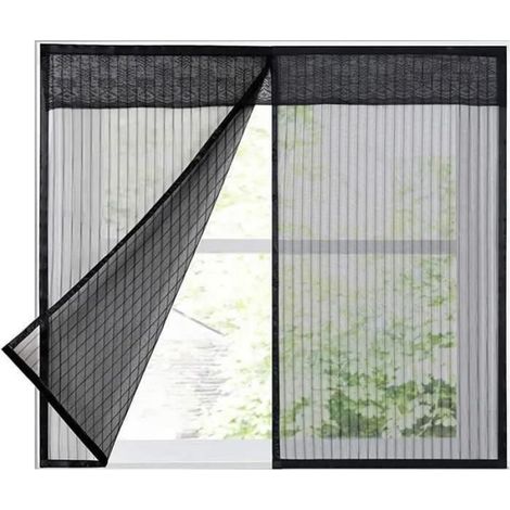 Fenster-moskitonetz 120 X 120 Cm, Insektendicht, Magnetische Befestigung, Schwarz