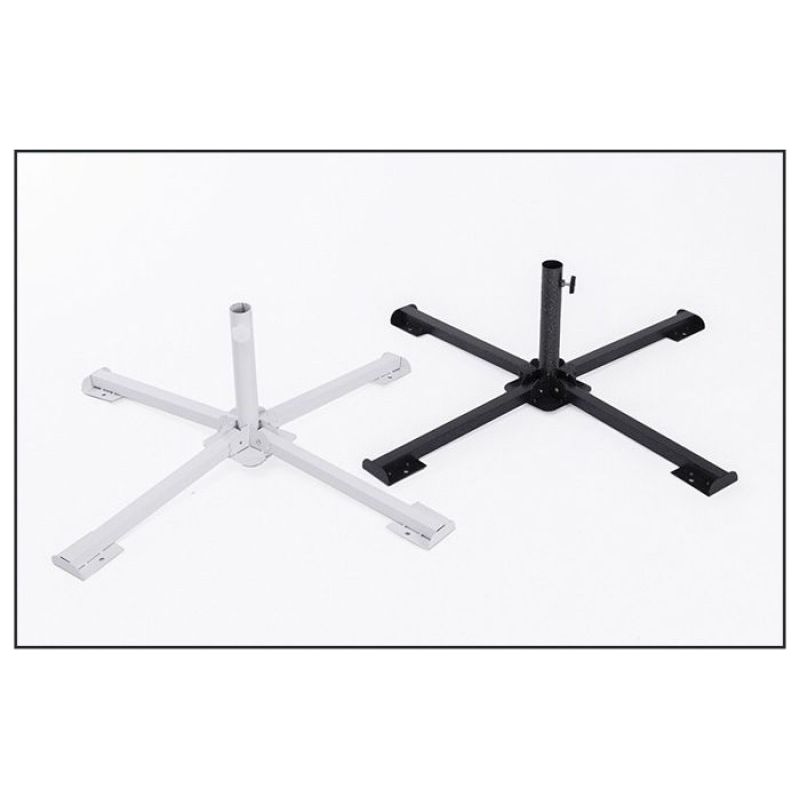 1 Sonnenschirmständer, Stahl, Verstellbares Gewinde 38–50 Mm, 4 Klappbare Beine, Garten, Terrasse, Balkon