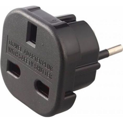 Schwarze Version – Universeller 2-pin 10a Reiseadapter (uk Auf Europa) Mit Euro-anschluss