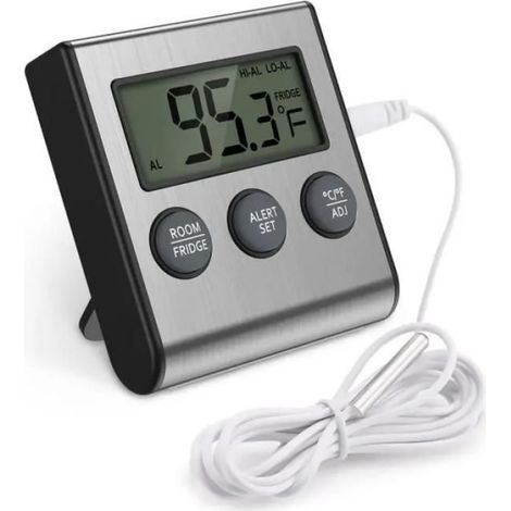 Kühlschrank-gefrierschrank-thermometer, Kühlschrankthermometer Mit Sonde, -50 °c Bis 70 °c – Schwarz