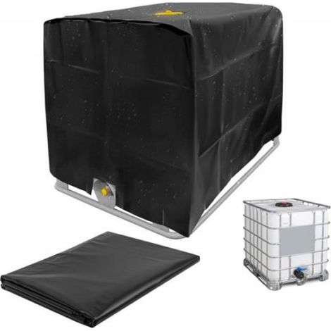 Plane Für 1000-liter-ibc-container – 1000-liter-containerplane, Uv-beständig, Staubdicht, Regendicht, Oxford-gewebe (schwarz, 120 X 100 X 116 Cm)