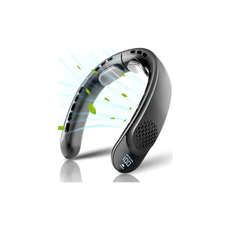 Tragbarer Nackenventilator, 4 Flügel, 4000-mah-akku, Usb-aufladbar, 3 Geschwindigkeitsstufen, 360°-kühlung, Led-anzeige, Ideal Für Zuhause, Büro, Reisen Und Als Geschenk