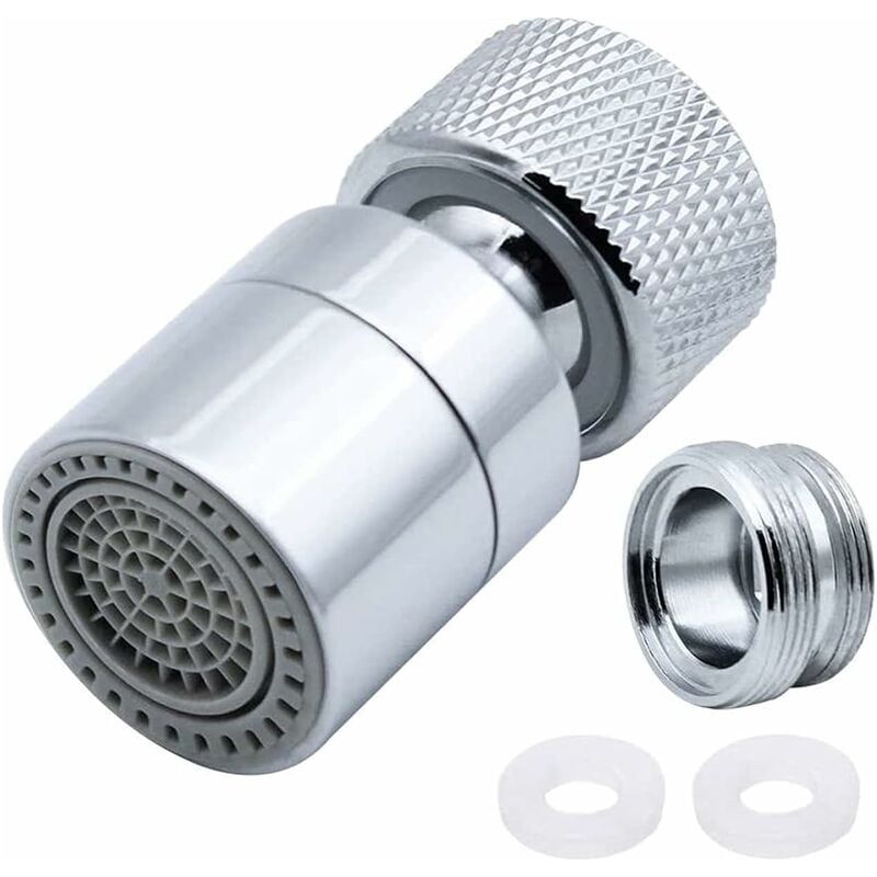 Schwenkbarer Messing-strahlregler (360°-rotation), 2 Strahlarten, Küchenarmatur-aufsatz Mit Adapter – Passend Für M22-außengewinde Oder M24-innengewinde