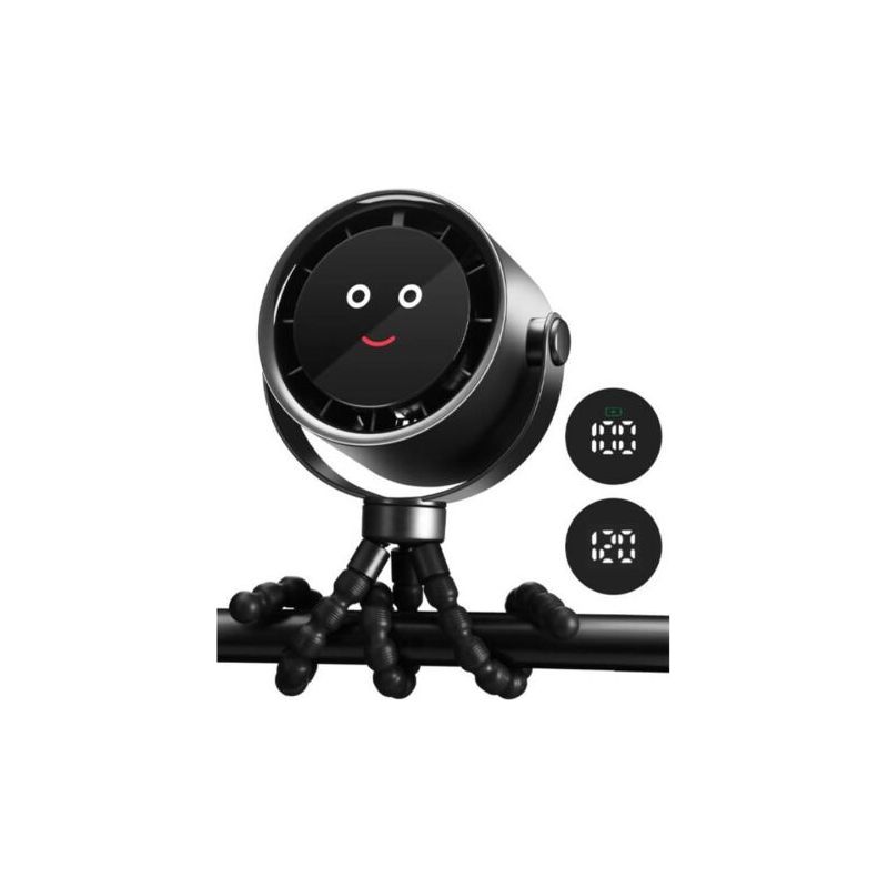 Wiederaufladbarer Usb-tischventilator, 5 Geschwindigkeitsstufen, Leiser Betrieb, 180° Verstellbar, Geeignet Für Büro, Schlafzimmer, Zuhause Und Reisen (weiß)
