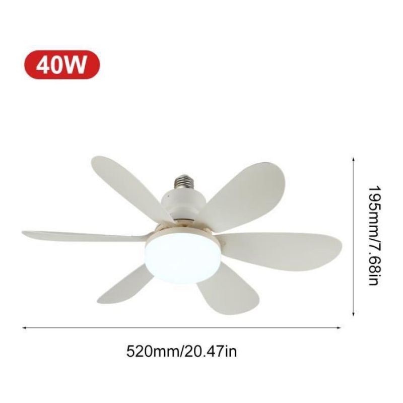 1 Deckenventilator, E27, 40-w-led-beleuchtung, 3 Geschwindigkeitsstufen, Fernbedienung, Wohn-/schlafzimmer