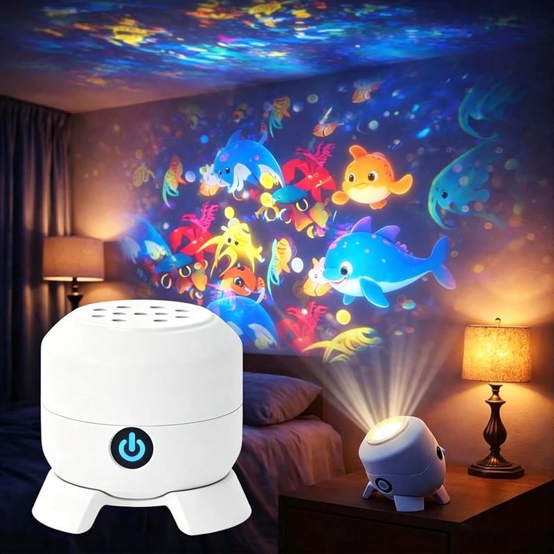 Dynamischer, Rotierender Led-projektor, Usb-betrieben, 360°-drehung, Schneeflocken-/ozean-nachtlichtprojektor, Farbiges, Rotierendes Projektionslicht, Einstellbare Intensität, Led-stimmungslicht