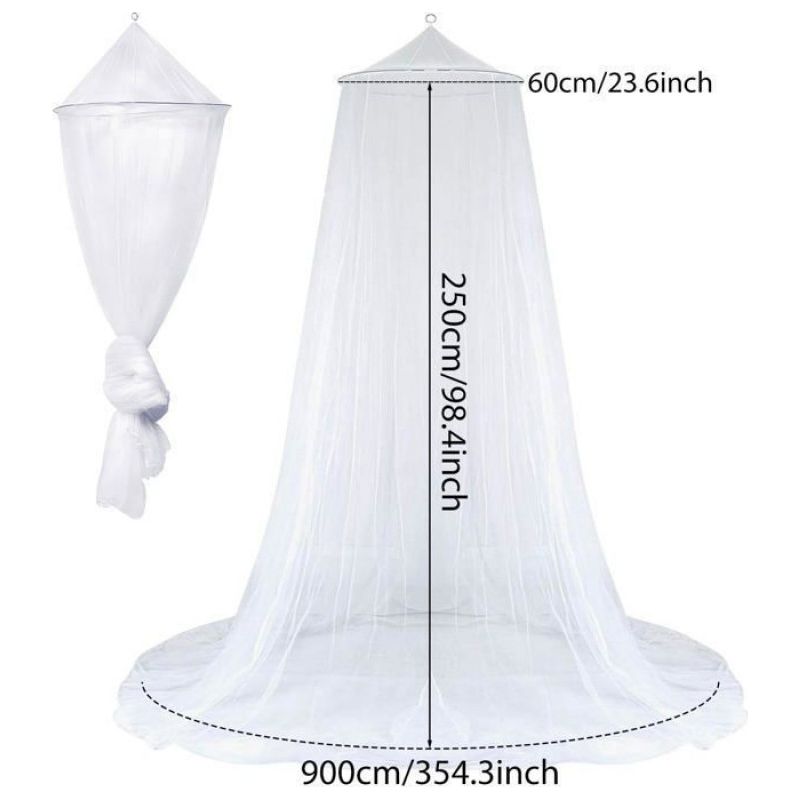 Weißes Moskitonetz Für Betten, 60 X 250 X 900 Cm, Feinmaschiges Polyester-bettbaldachin Für Doppel- Und Einzelbetten
