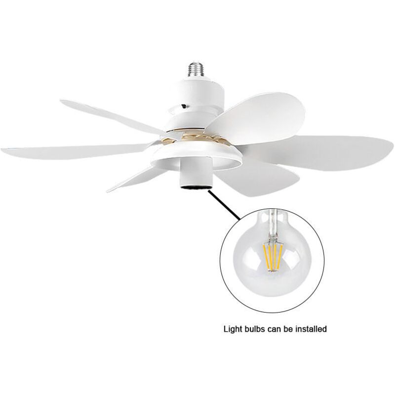 Ulisem Deckenventilator Mit Licht Und Fernbedienung, Kleine, Geräuscharme Deckenleuchte Mit 3 Geschwindigkeitsstufen (leuchtmittel Nicht Enthalten)