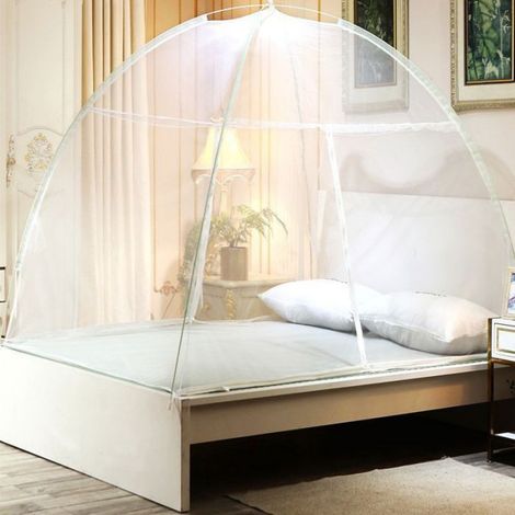 Pop-up-moskitonetz Für Bett Und Garten Mit Reißverschluss, Weiß, 120 X 200 Cm