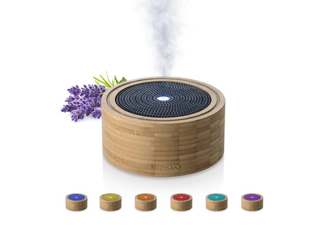medisana AD 625 Aroma Diffuser aus Bambus Raumerfrischer mit LED Farbwechsel