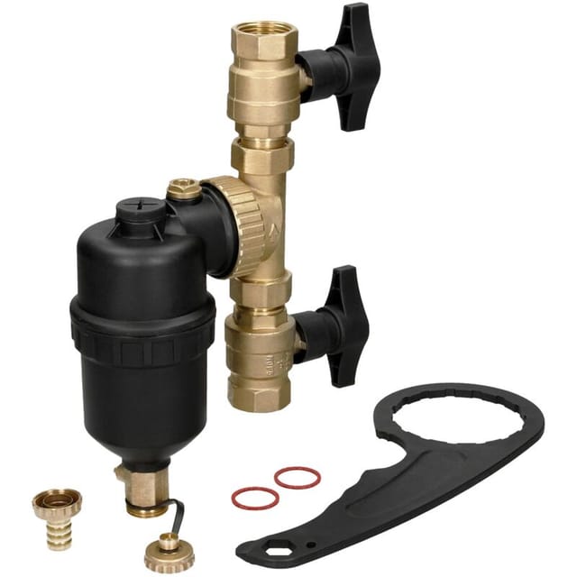 LuxeBath Magnetischer Schlammabscheider 1 Zoll auf 3/4 Zoll + Absperrventilen
