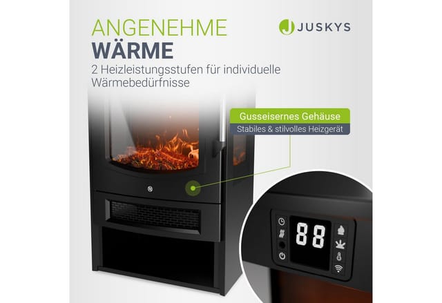 Juskys Elektrokamin 1800W Schwarz