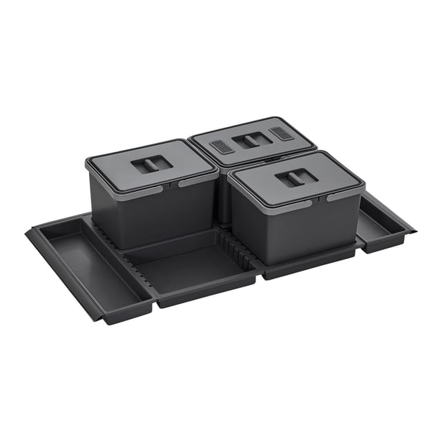 SOTECH Abfallsammler Mülleimer Metropolis 3x 12L Abfallsystem für Schubladenauszug Korpus 100 cm