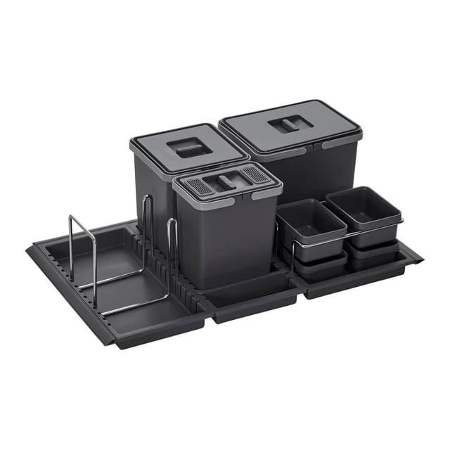 SOTECH Abfallsammler Mülleimer Metropolis 15L 10L 6L mit Deckel Abfallsystem für Auszug Korpusbreite 90 cm