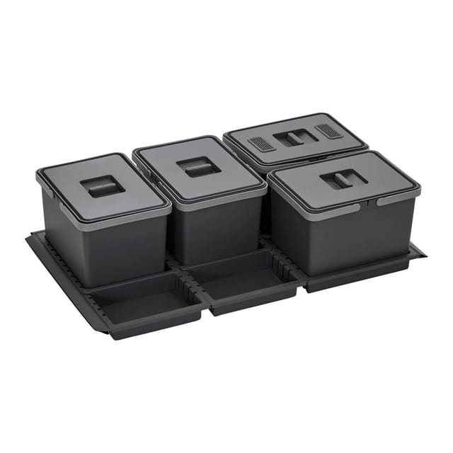 SOTECH Abfallsammler Mülleimer Metropolis 4x 12L Abfallsystem für Schublade Korpusbreite 90 cm