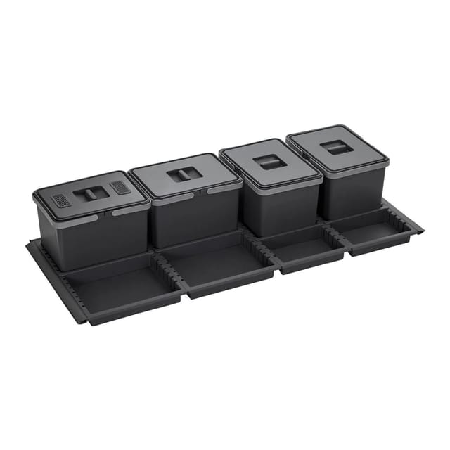 SOTECH Abfallsammler Mülleimer Metropolis 4x 12L Abfallsystem für Auszug Korpusbreite 120 cm