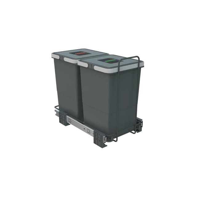 SOTECH Abfallsammler Mülleimer Ecofil 2x 12L mit Deckel Voll Ausziehbar Korpusbreite Ab 30 cm