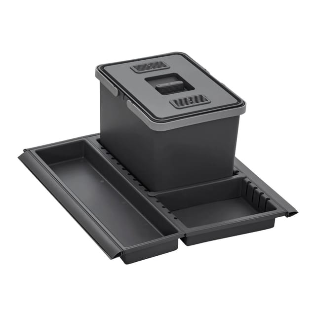 SOTECH Abfallsammler Mülleimer Metropolis 12L mit Deckel Abfallsystem für Auszug Korpusbreite 50 cm