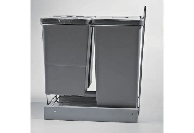 SOTECH Abfallsammler Mülleimer Ecofil 2x 18L mit Deckel Voll Ausziehbar für Korpusbreite Ab 40 cm