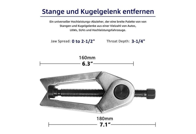 CCLIFE 5 tlg Set Spurstangenkopf Traggelenk Abzieher Ausdrücker Kugelgelenkabzieher Werkzeug