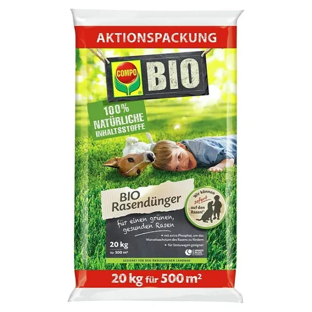 Compo Bio Rasendünger Aktion 20 kg