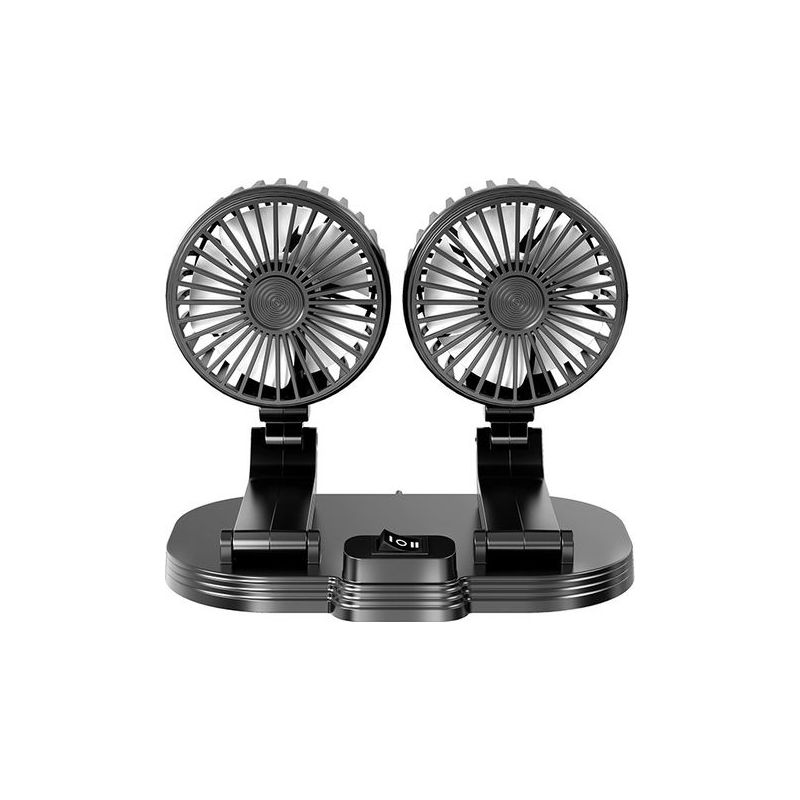 Tragbarer Usb-doppelventilator Mit 2 Geschwindigkeitsstufen Für Auto, 360° Drehbar, 360° Drehbar, Starker Luftstrom Für Auto, Zuhause, Büro, Armaturenbrett, Suv Und Mehr.