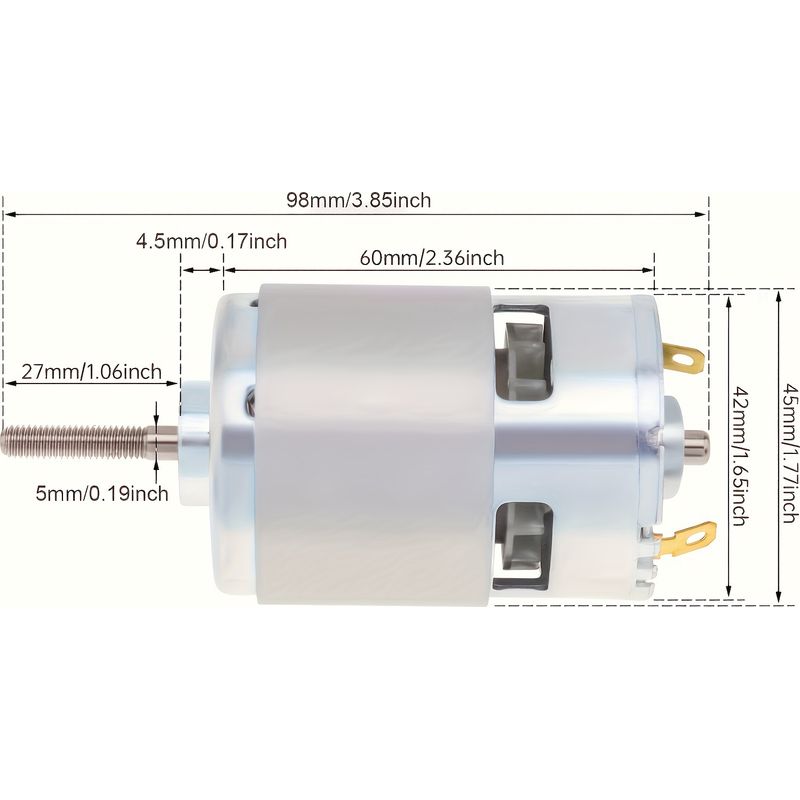755 21v Gleichstrommotor, Doppelkupferwelle, Für Lithium-freischneider