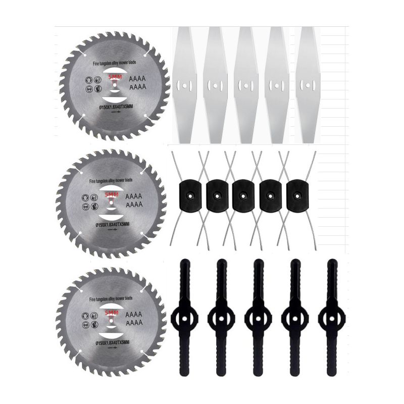 18-teiliges Set: Sägeblätter Aus Aluminiumlegierung, Diamanttrennscheiben, Doppelschneidköpfe Und Kunststoffblätter Für Lithium-freischneider