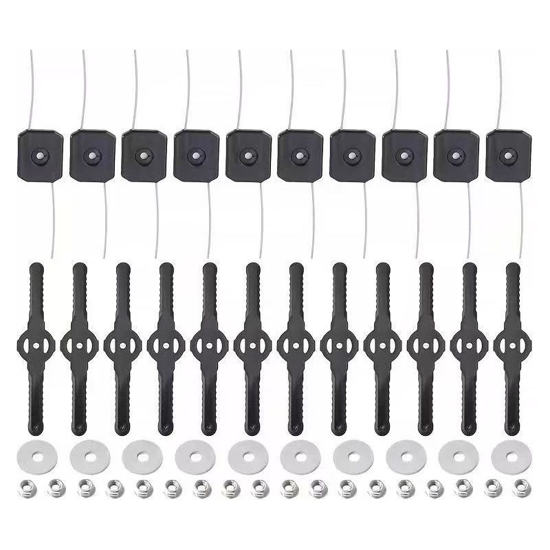 50-teiliges Set: Einzelfaden-schneidköpfe, Kunststoffklingen, Muttern Und Unterlegscheiben Für Lithium-freischneider