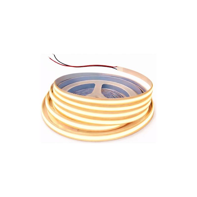 Sysled – 12v Warmweißer Cob-led-streifen, 5 M – 480 Leds/m – Schutzart Ip20 – Homogenes Licht Für Dekorative Räume – Dimmbar Mit Dimmer