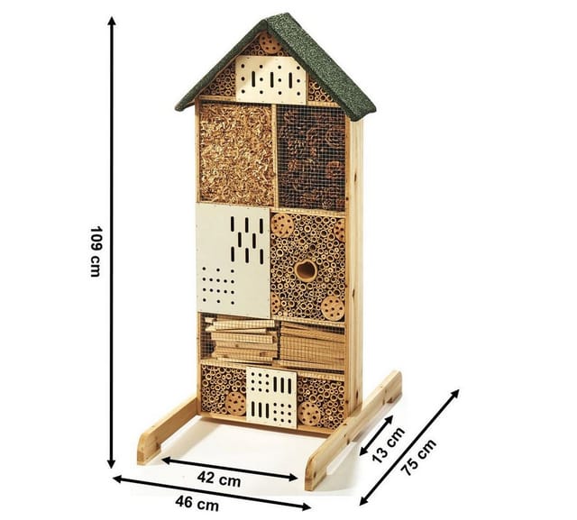 Kobolo Insektenhotel Insektenhaus HONEY aus Verschiedenen Materialien