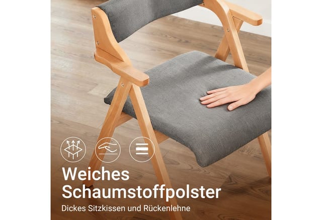 SoBuy Esszimmerstuhl Klappstuhl Küchenstuhl Polsterstuhl mit Armlehne Grau FST98-HG