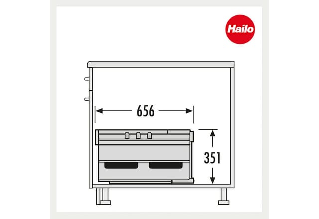 HAILO Abfallsammler Mülleimer Rondo 2x 18L Multifunktionseimer 12L Hailo 3645121