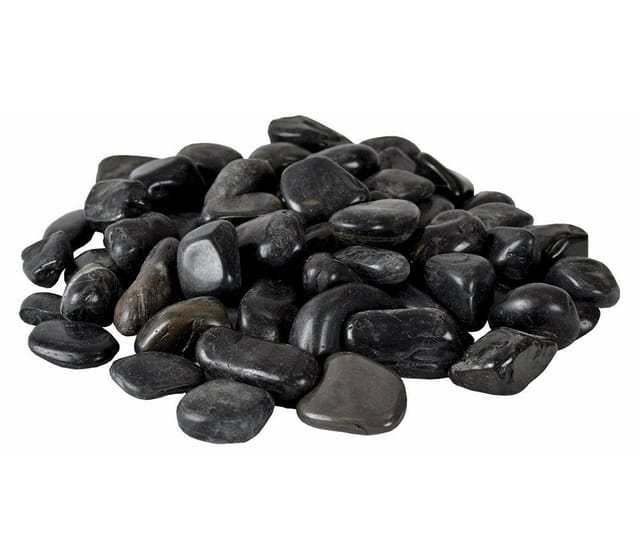 Intergarden Zierkies Dekosteine Schwarz Poliert 20 kg Kieselsteine Garten 5-8 cm Flusssteine Ziersteine Deko-Kies