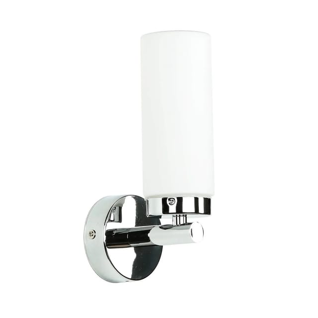 EASYLIGHT Wandleuchte Metall Glas 22 cm Hoch Chrom Weiß E14