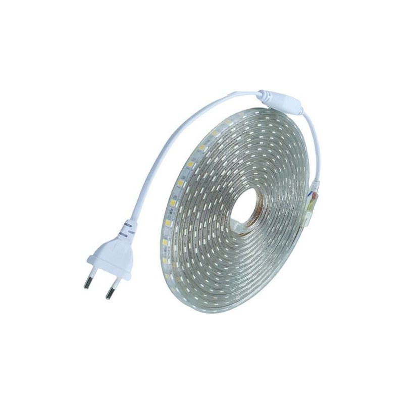10 Meter Led-streifen, Kaltweiß 6000k – Ip68 Wasserdichtes Silikon – 60 Smd5050 Leds/m – 220v Netzteil – 60 Leds