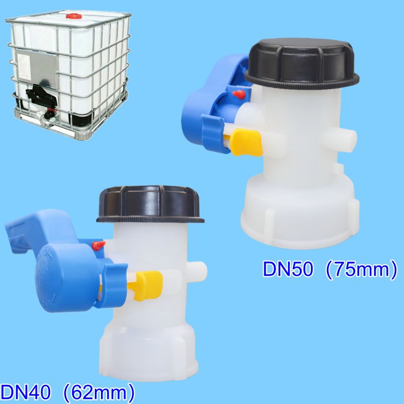 Monoblock-absperrklappe Dn40 62 Mm Für 1000-liter-ibc-tanks, Beständig Gegen Säuren Und Basen