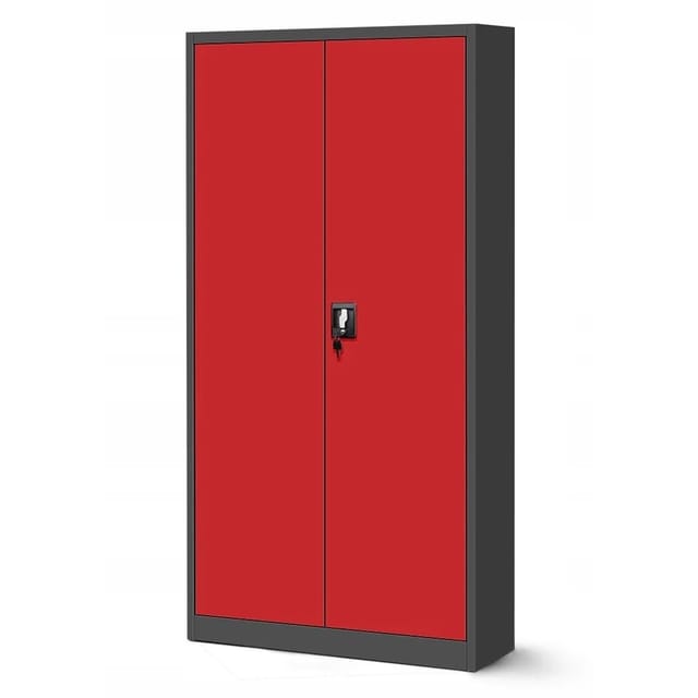 Jan Nowak Aktenschrank Metallschrank JAN H Rot 195x90x40 cm mit 3-Punkt-Verriegelung