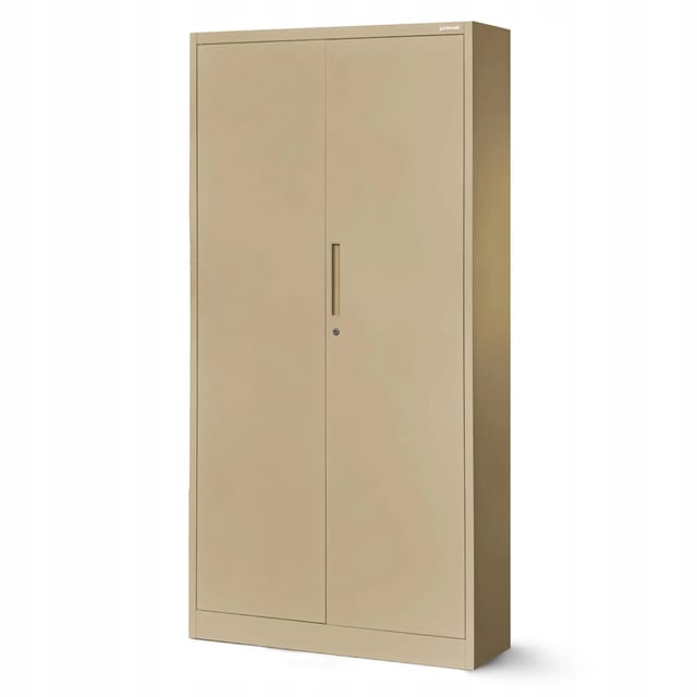 Jan Nowak Metallschrank Aktenschrank 90x185x40 cm mit Zylinderschloss und 4 Fachböden Beige