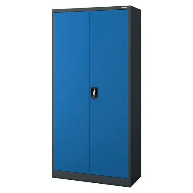 Jan Nowak Metallschrank Aktenschrank 90x185x40 cm mit Zylinderschloss und 4 Fachböden Anthrazit Blau