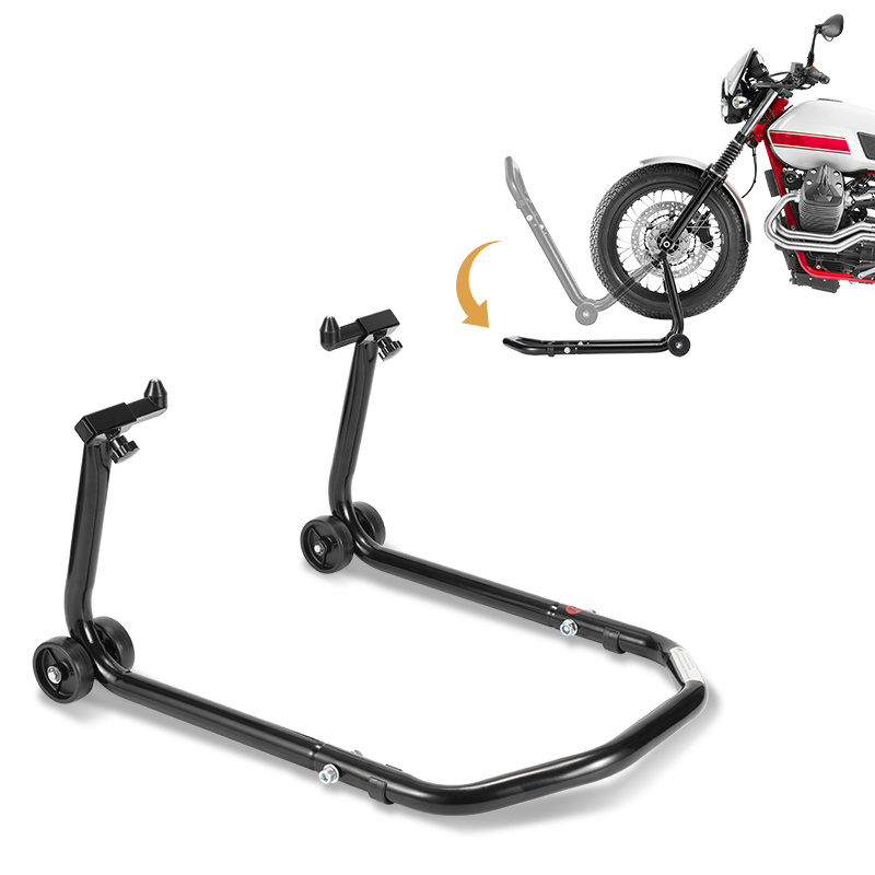 Jiubiaz Motorradständer Frontheber In U-form, Stahl, Einstellbar 20–28 Cm, Für Wartung, Schwarz