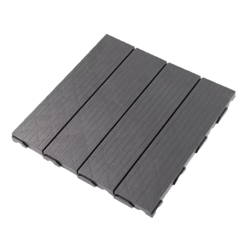 Jssevn - 30x30cm Bodenfliesen, Holz-kunststoff-verbundwerkstoff Für Den Außenbereich, Gartenterrasse, Stecksystem, Grau, 11 Stück / 1 M²