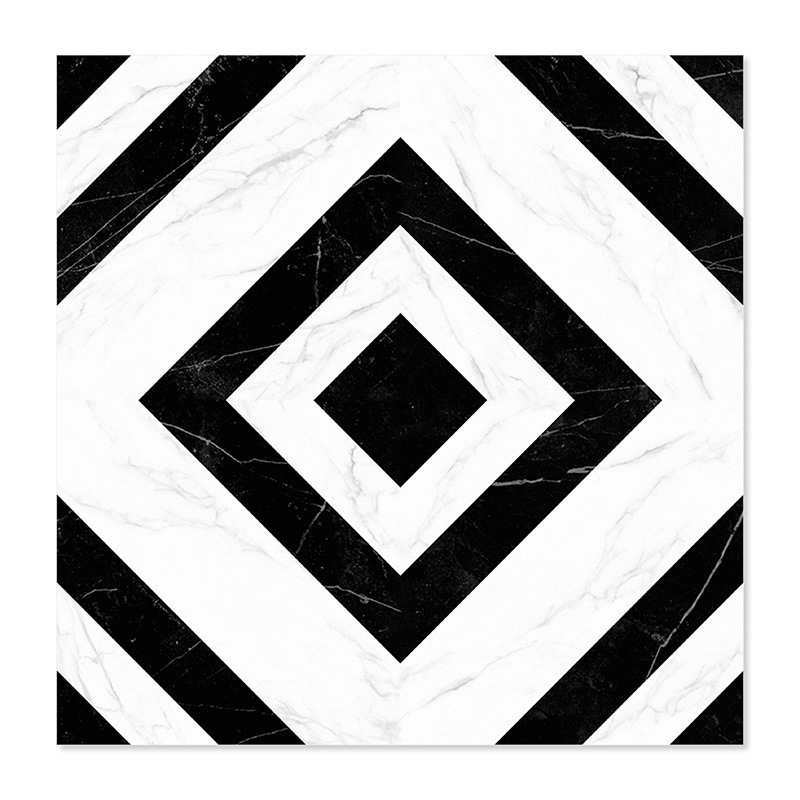 Jssevn - 10 Selbstklebende Pvc-bodenfliesen, 30 X 30 Cm (0,9 M²), Matt Und Wasserdicht, Schwarz-weißes Rautenmuster