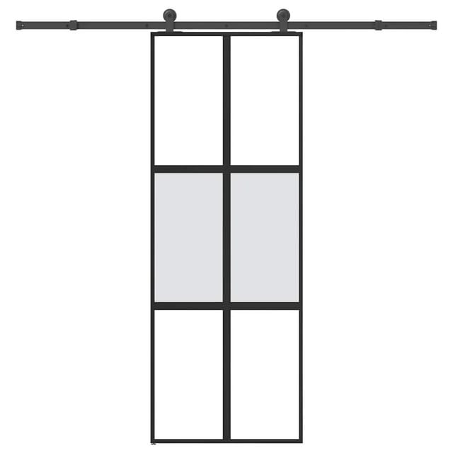 vidaXL Schiebetür mit Beschlag 76x205 cm Hartglas & Aluminium 3332974